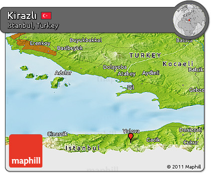 Physical Panoramic Map of Kirazlı