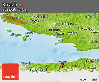 Physical Panoramic Map of Kirazlı