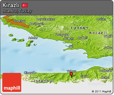 Physical Panoramic Map of Kirazlı