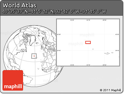 Blank Location Map of the Area around 40° 50' 23" N, 32° 13' 30" W