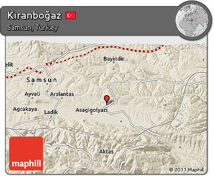 Shaded Relief 3D Map of Kıranboğaz