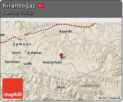 Shaded Relief 3D Map of Kıranboğaz