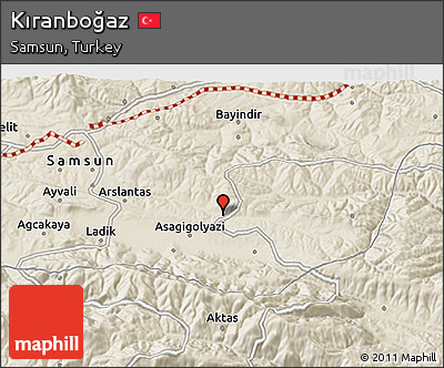 Shaded Relief 3D Map of Kıranboğaz