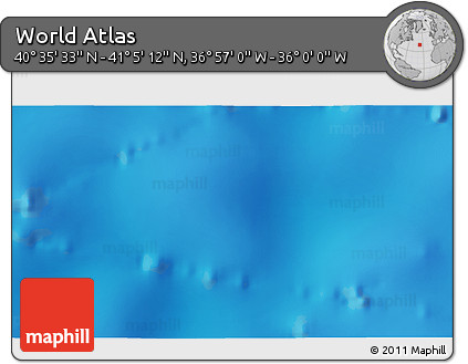 Physical 3D Map of the Area around 40° 50' 23" N, 36° 28' 30" W