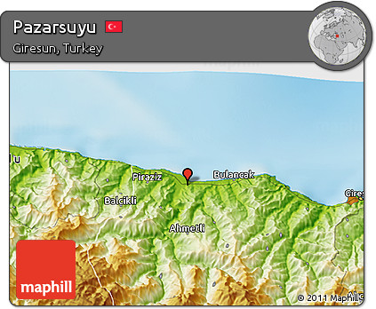 Physical 3D Map of Pazarsuyu