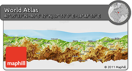 Physical Panoramic Map of the Area around 40° 50' 23" N, 38° 19' 30" E