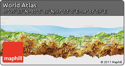 Physical Panoramic Map of the Area around 40° 50' 23" N, 38° 19' 30" E