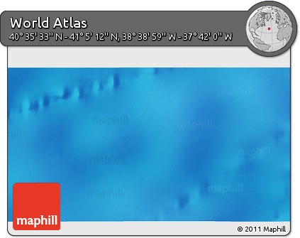 Shaded Relief 3D Map of the Area around 40° 50' 23" N, 38° 10' 29" W