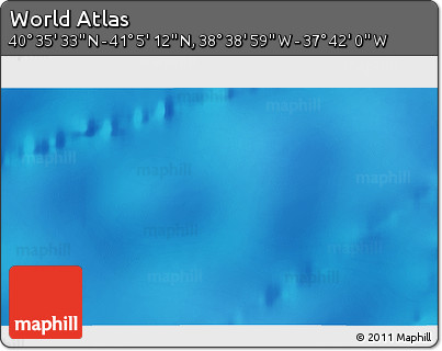 Shaded Relief 3D Map of the Area around 40° 50' 23" N, 38° 10' 29" W
