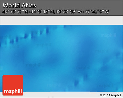 Shaded Relief 3D Map of the Area around 40° 50' 23" N, 38° 10' 29" W