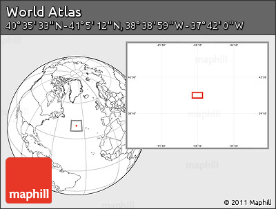 Blank Location Map of the Area around 40° 50' 23" N, 38° 10' 29" W