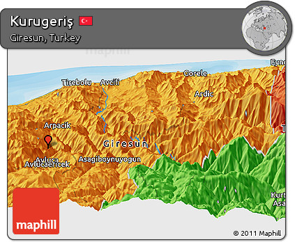 Political Panoramic Map of Kurugeriş