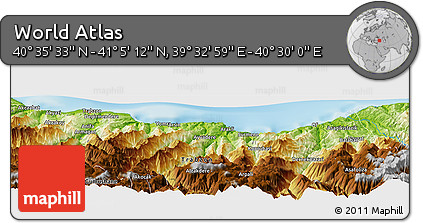 Physical Panoramic Map of the Area around 40° 50' 23" N, 40° 1' 29" E