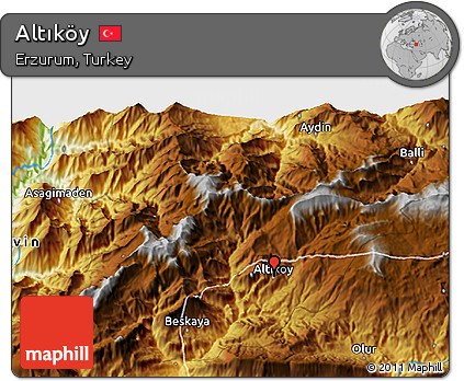 Physical 3D Map of Altıköy