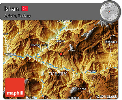 Physical 3D Map of İşhan