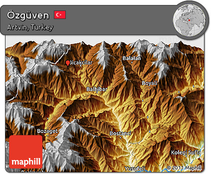 Physical 3D Map of Özgüven