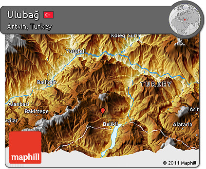 Physical 3D Map of Ulubağ