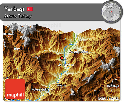 Physical 3D Map of Yarbaşı