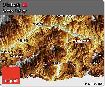Physical 3D Map of Ulubağ
