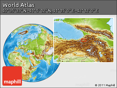 Physical Location Map of the Area around 40° 50' 23" N, 41° 43' 30" E