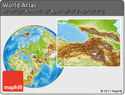 Physical Location Map of the Area around 40° 50' 23" N, 41° 43' 30" E