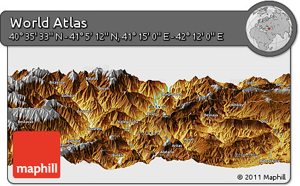 Physical Panoramic Map of the Area around 40° 50' 23" N, 41° 43' 30" E