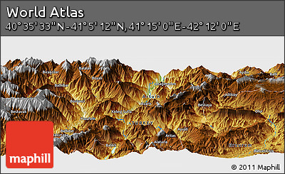 Physical Panoramic Map of the Area around 40° 50' 23" N, 41° 43' 30" E