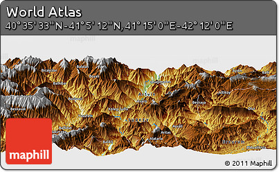 Physical Panoramic Map of the Area around 40° 50' 23" N, 41° 43' 30" E