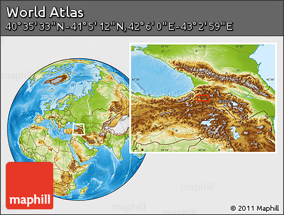 Physical Location Map of the Area around 40° 50' 23" N, 42° 34' 30" E