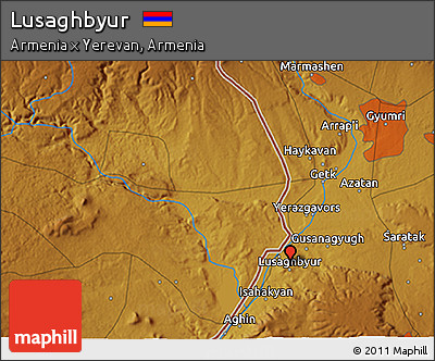 Physical 3D Map of Lusaghbyur