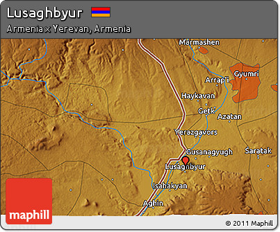 Physical 3D Map of Lusaghbyur