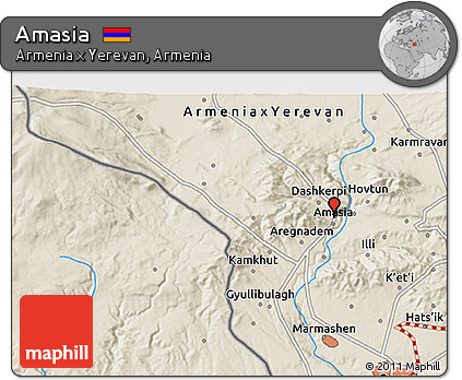 Shaded Relief 3D Map of Amasia