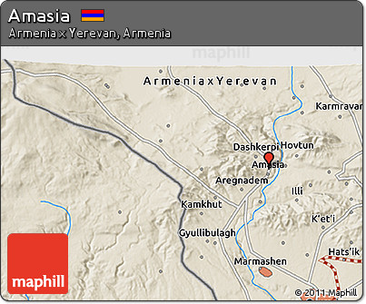 Shaded Relief 3D Map of Amasia