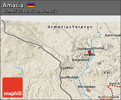 Shaded Relief 3D Map of Amasia