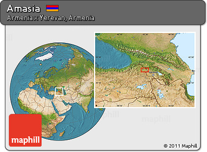 Satellite Location Map of Amasia