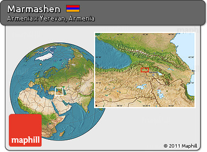 Satellite Location Map of Marmashen