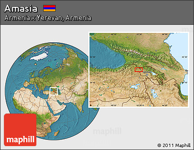 Satellite Location Map of Amasia