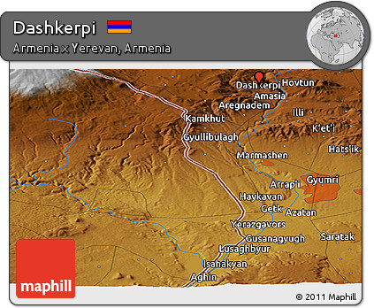Physical Panoramic Map of Dashkerpi