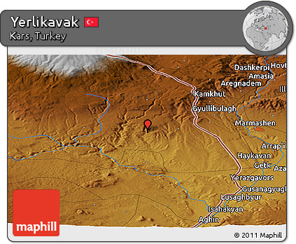 Physical Panoramic Map of Yerlikavak
