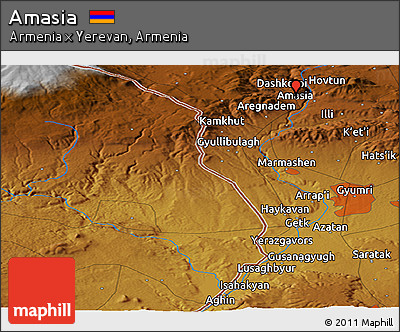 Physical Panoramic Map of Amasia