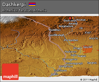 Physical Panoramic Map of Dashkerpi