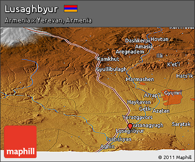 Physical Panoramic Map of Lusaghbyur