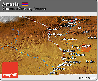 Physical Panoramic Map of Amasia
