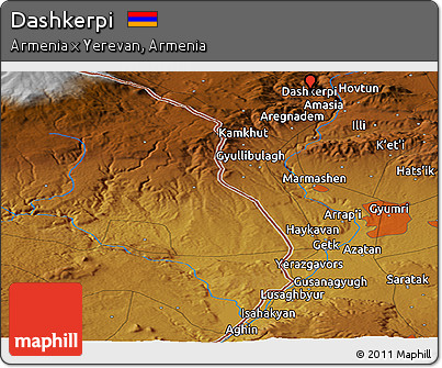 Physical Panoramic Map of Dashkerpi