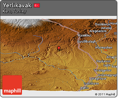 Physical Panoramic Map of Yerlikavak