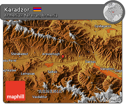 Physical 3D Map of Karadzor