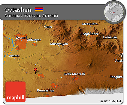 Physical 3D Map of Ovtashen