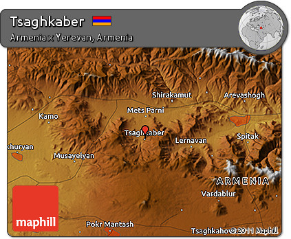 Physical 3D Map of Tsaghkaber