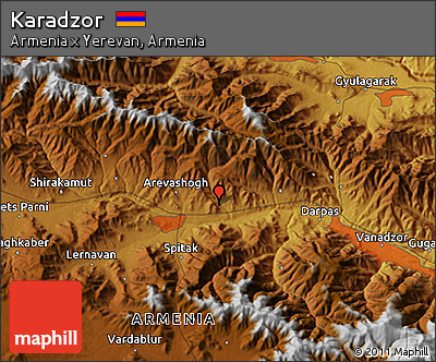 Physical 3D Map of Karadzor