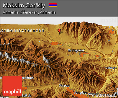 Physical 3D Map of Maksim Gor'kiy